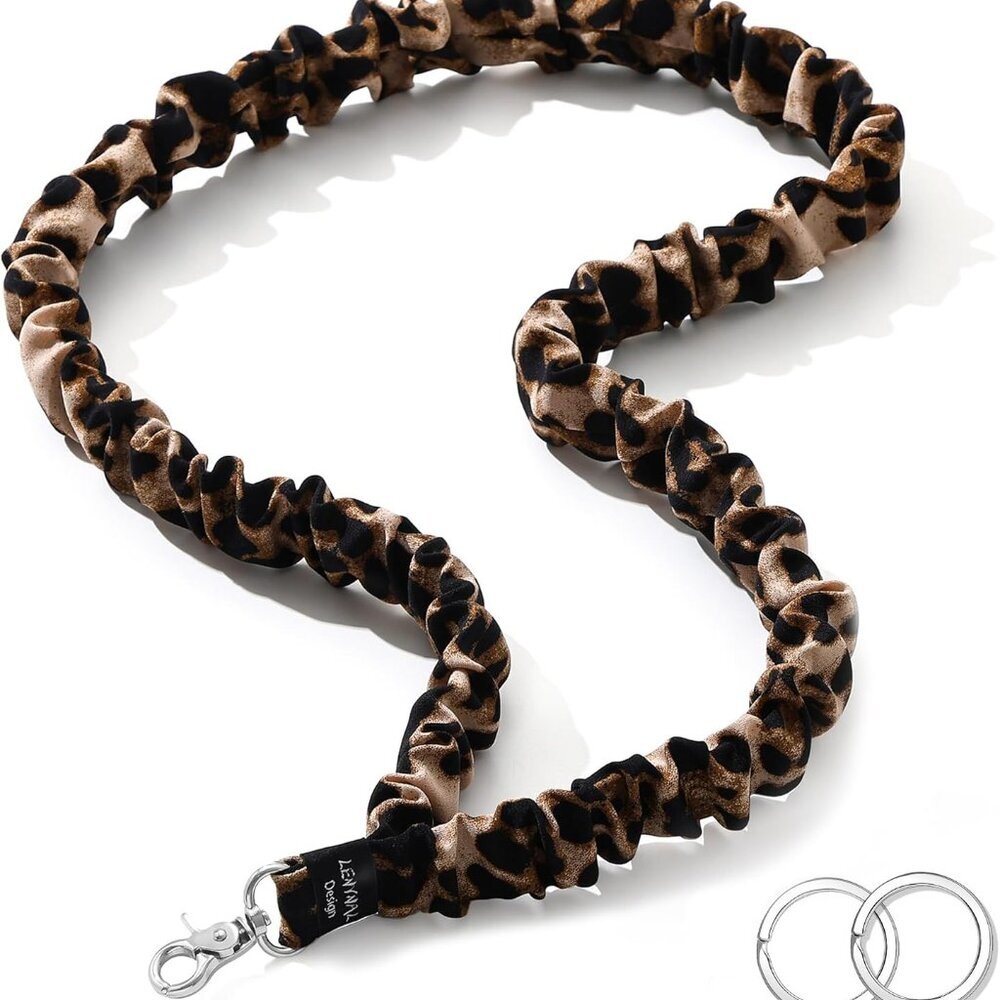 Scrunchies Lanyards for Id Badges and Keys, Stretchy Teacher Lanyard for Women N